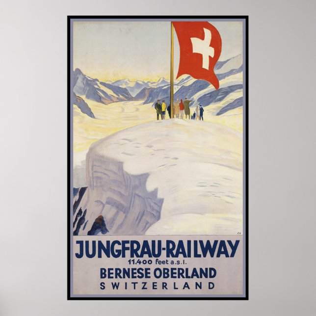 Póster Ferrocarril de Jungfrau-Bernese oberland (Frente)