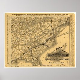 Póster Ferrocarril de la Línea Aérea Marítima