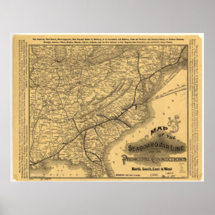 Póster Ferrocarril de la Línea Aérea Marítima
