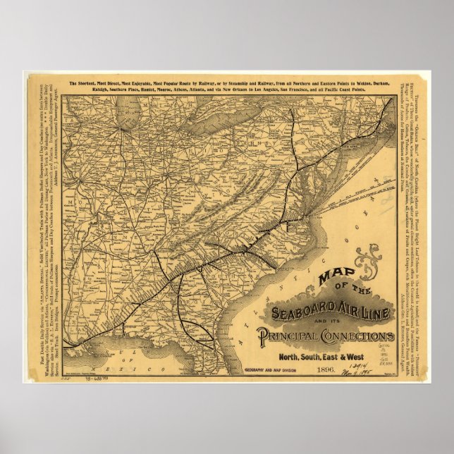 Póster Ferrocarril de la Línea Aérea Marítima (Frente)