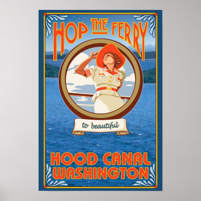 Póster Ferrocarril de la Mujer - Canal Hood, Washington (Frente)