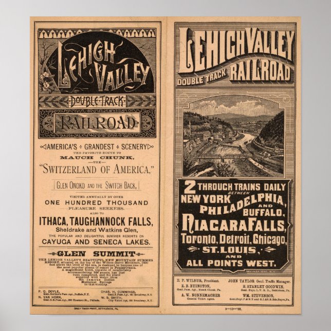 Póster Ferrocarril de Lehigh Valley (Frente)