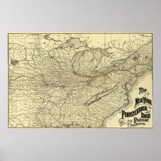 Póster Ferrocarril de Nueva York, Pennsylvania y Ohio