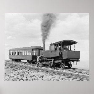 Póster Ferrocarril de Pikes Peak, 1900. Foto antigua