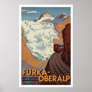 Póster Ferrocarril de Suiza ~ Viajes de época