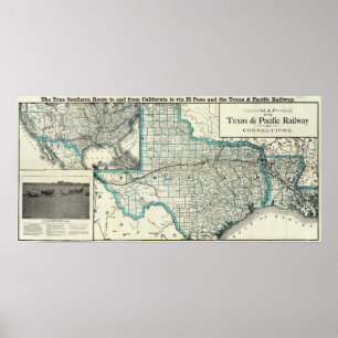 Póster Ferrocarril de Tejas el Pacífico