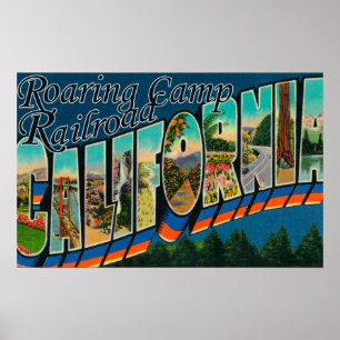 Póster Ferrocarril del campo del rugido, CA - escenas