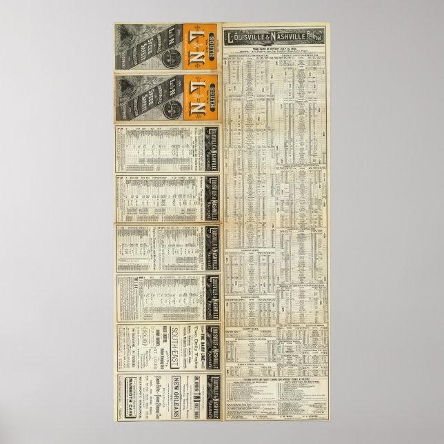 Póster Ferrocarril del Norte de Louisville y Nashville (Frente)