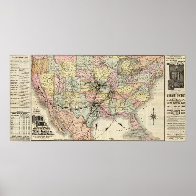 Póster Ferrocarril del Pacífico de Misuri (Frente)