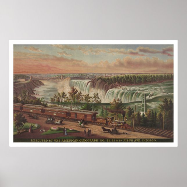 Póster Ferrocarril del Sur de Canadá en las Cataratas del (Frente)