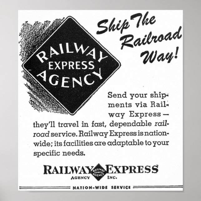 Póster Ferrocarril Express - Buque La Vía Ferroviaria (Frente)
