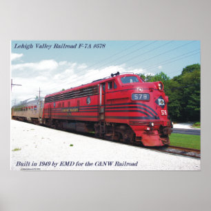 Póster Ferrocarril F-7A #578 del valle de Lehigh en Cape
