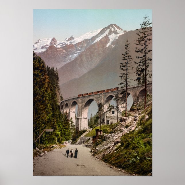 Póster Ferrocarril Fayet-Chamonix - Fotografía de 1900 (Frente)
