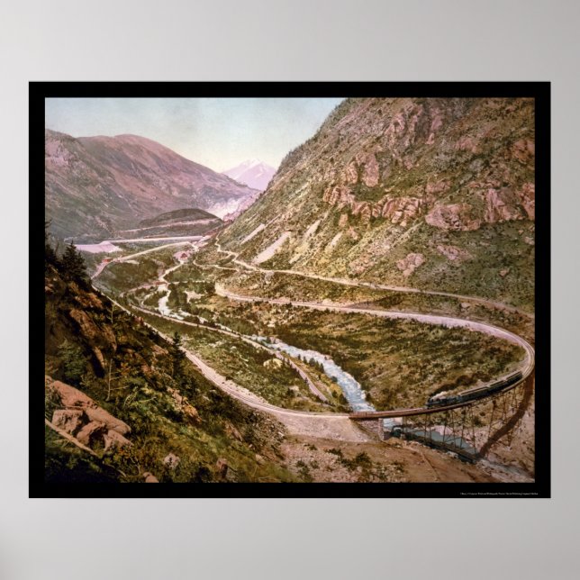 Póster Ferrocarril Georgetown Loop con tren 1899 (Frente)