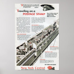 Póster Ferrocarril Mail en el Ferrocarril Central de Nuev
