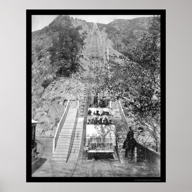 Póster Ferrocarril Mt. Lowe Los Ángeles 1899 (Frente)