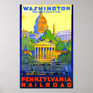 Póster Ferrocarril Pennsylvania a Washington D.C.