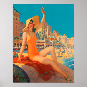 Póster Ferrocarril Pennsylvania - Atlantic City, 1935