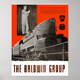 Póster Ferrocarril Pennsylvania T1 Locomotora 6111