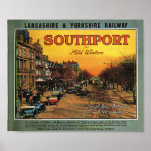 Póster Ferrocarril Southport de Lancashire y de Yorkshire