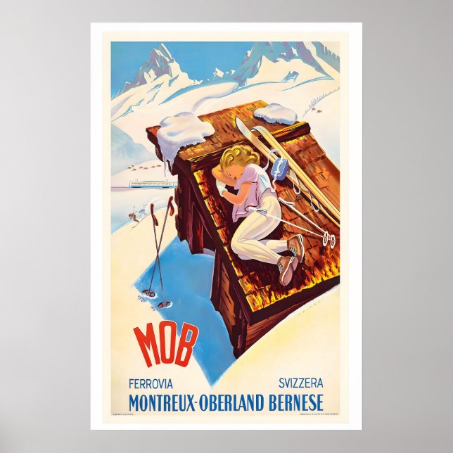 Póster Ferrocarril Suizo MOB Montreux Oberland Bernois (Frente)