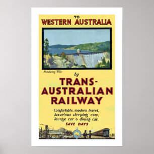 Póster Ferrocarril Transaustraliano