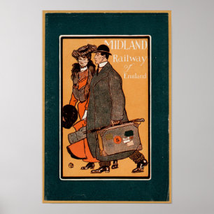 Póster Ferrocarril Vintage de Inglaterra