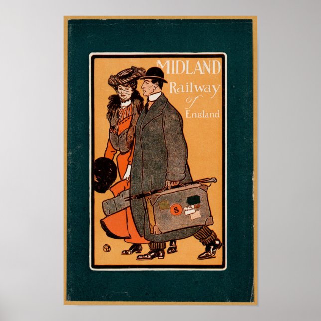 Póster Ferrocarril Vintage de Inglaterra (Frente)