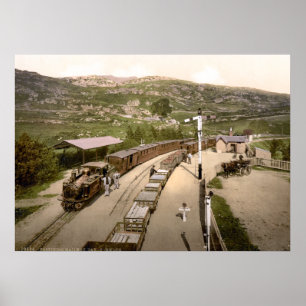 Póster Ferrocarril Vintage, Festiniog Gales 1895