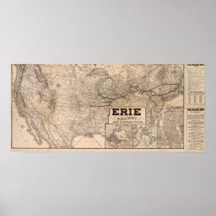 Póster Ferrocarril y conexiones de Erie