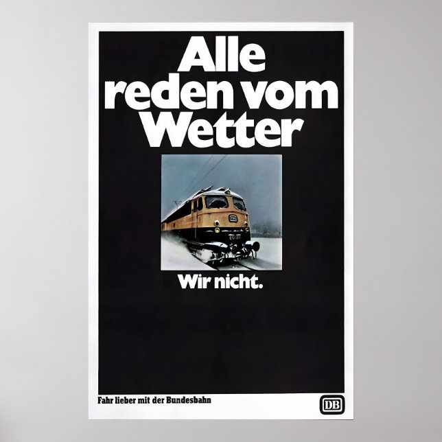 Póster Ferrocarriles Alemanes Todos hablan de (Frente)