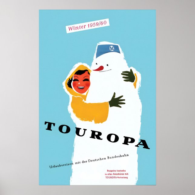 Póster Ferrocarriles Alemanes -Touropa Invierno 19 (Frente)