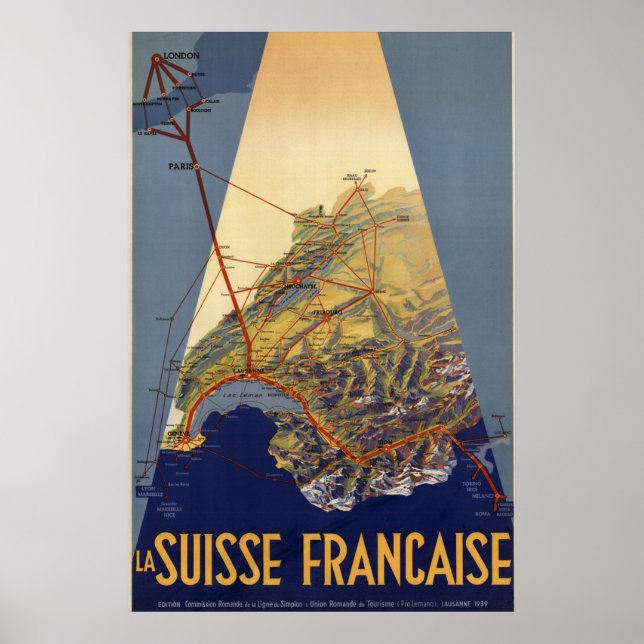 Póster Ferrocarriles de Suiza (Frente)