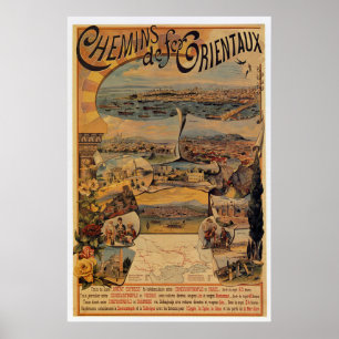 Póster ferrocarriles orientales de los 1890s al viaje de