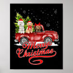 Póster Ferry Christmas Poodle Dogs Santa Reindeer Red Tru<br><div class="desc">Ferry Christmas Poodle Dogs Santa Reindeer Red Truck Pajamas</div>