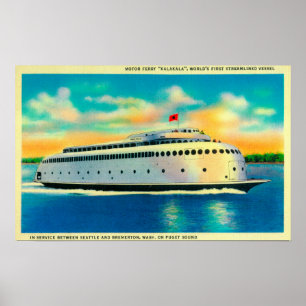 Póster Ferry de Kalakala, el primer streaming del mundo