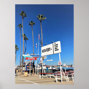 Póster Ferry de la isla Balboa, Newport Beach, California