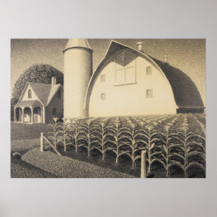 Póster Fertilidad, Iowa por Grant Wood