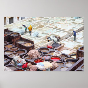 Póster Fes tanneries, Morocco