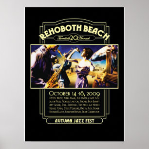 Póster Fest 2009 del jazz del otoño de la playa de