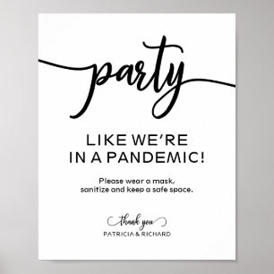 Póster Festeja Como Si Estuviéramos en una Pandemia Letre