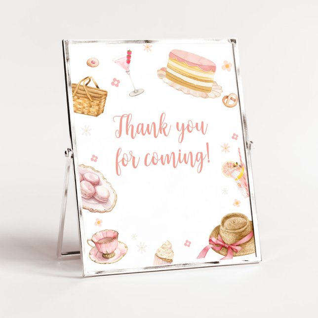 Póster Festejo de Baby Shower de Picnic Baby Brunch por v (Picnic Baby Brunch Baby Shower Thank you for Coming Sign)