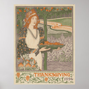 Póster Festejos de Acción de Gracias Vintage (1894)