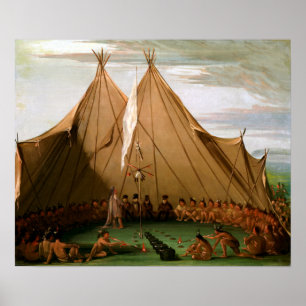 Póster Festín de perros George Catlin Sioux