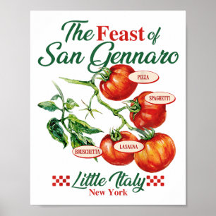 Póster Festín Del Tomate De San Gennaro Italia Comida Ita