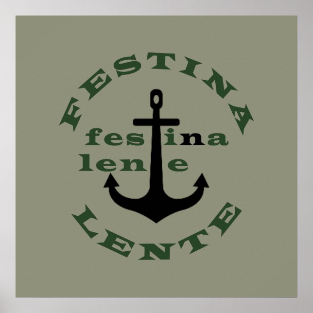 Póster festina lente, frases en latín (Frente)