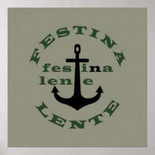 Póster festina lente, frases latinas