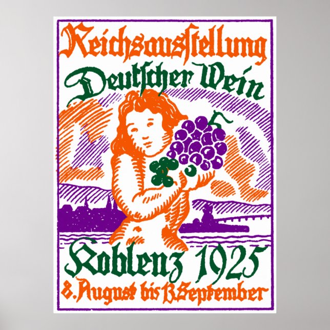 Póster Festival Alemán de Vino de 1925 (Frente)
