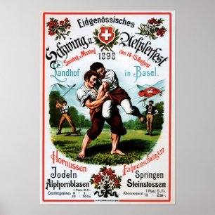 Póster Festival alpino suizo de Basilea lucha contra los 