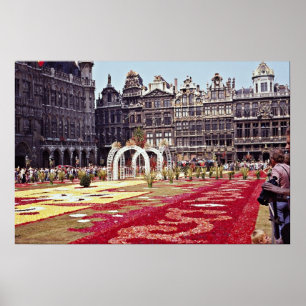 Póster Festival Anual de Flores en La Grande Place, Bruse